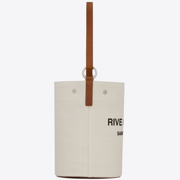 SAINT LAURENT RIVE GAUCHE BUCKET BAG IN LINEN - Picture 4 of 12